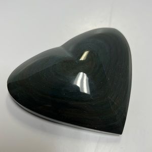 Silver Sheen Black Obsidian Healing Crystal 4.25” wide (10.3 oz)